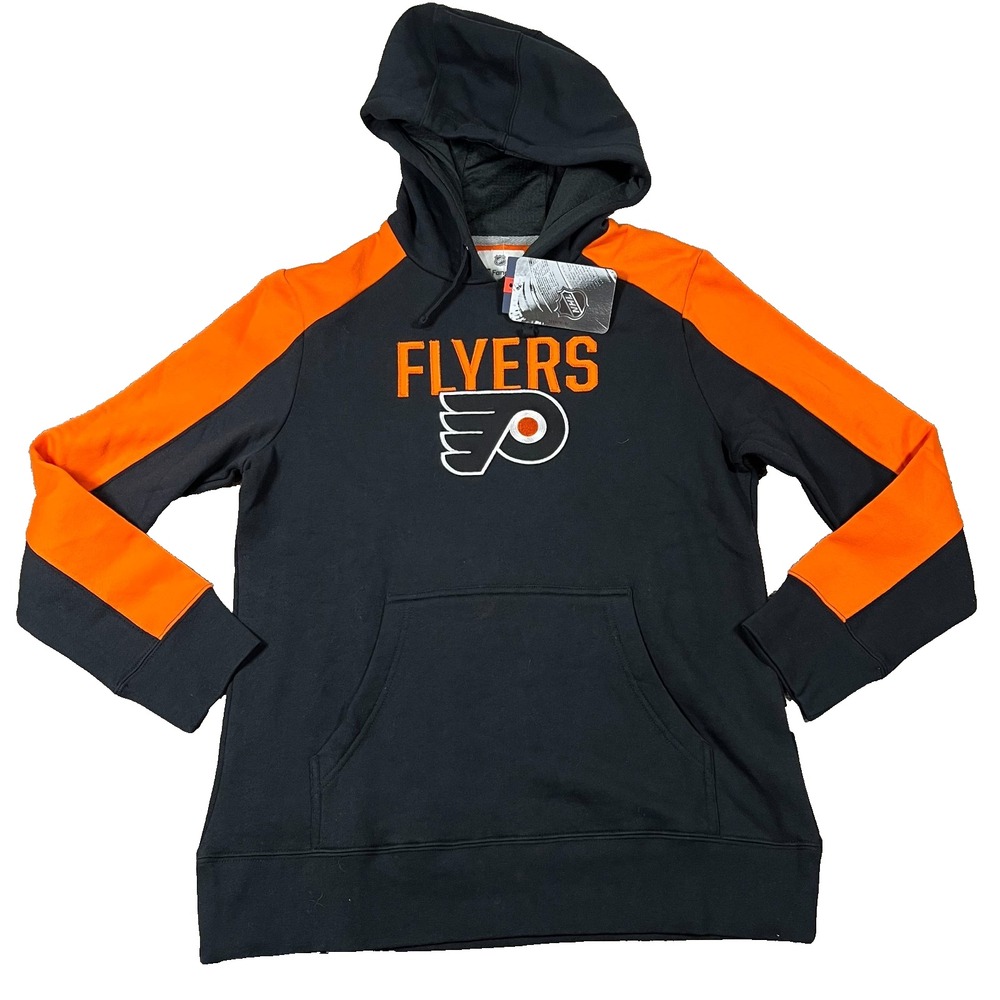 NHL Mens Medium Starter Black Orange Philadelphia Flyers Pullover Hoodie NWT